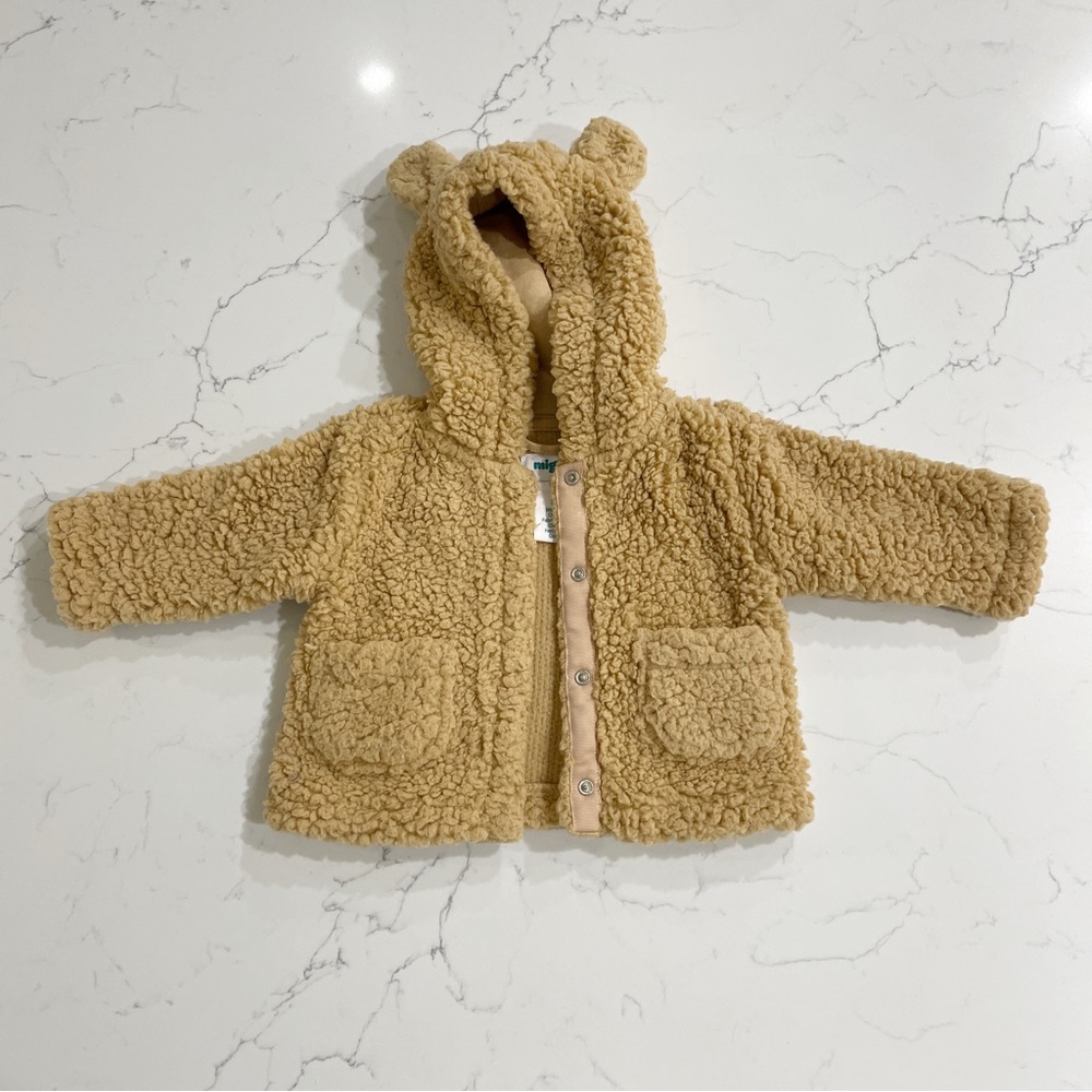 Furry teddy bear jacket 3months